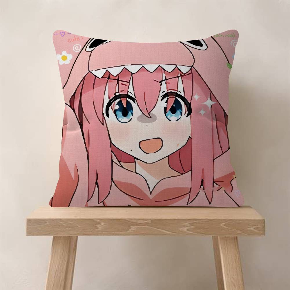 Anime Bocchi The Rock Pillow Cushion Cover Pillowcase Living Room Sofa Home Decor Customized