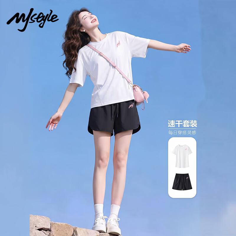 MJ STYLE Women's Round Neck T-Shirt & Shorts Set