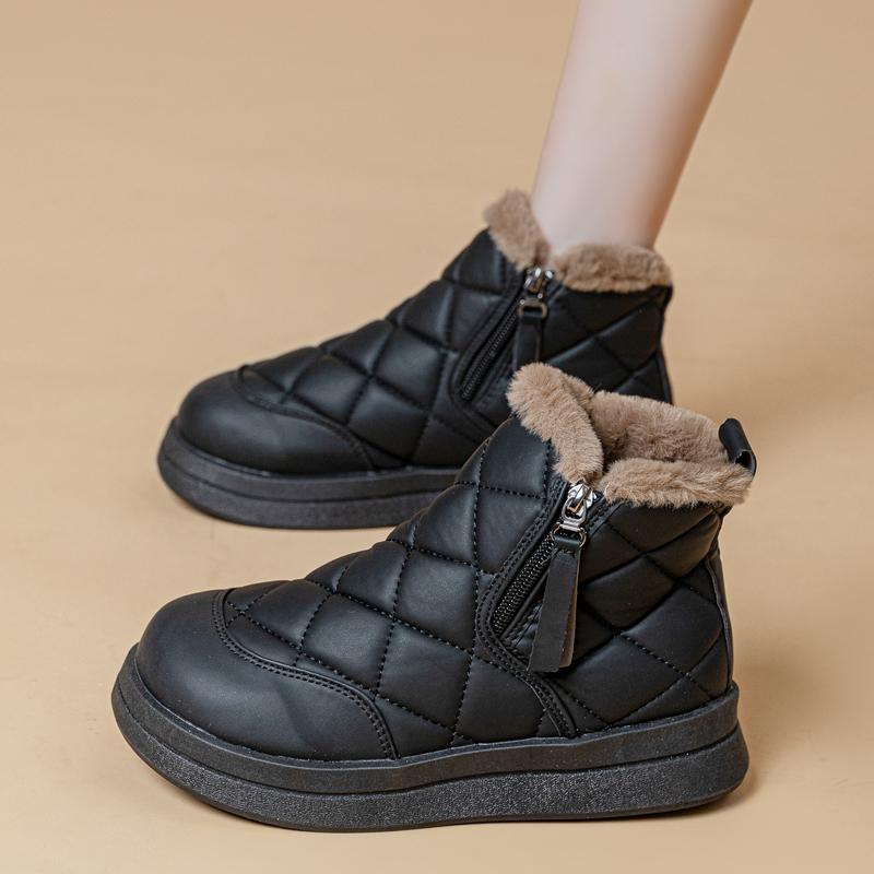 

Winter Waterproof Anti-Slip Warm Cotton Shoes Northern China Style 2026 New Women s Fleece-Lined Thickened Snow Boots 40 чорний