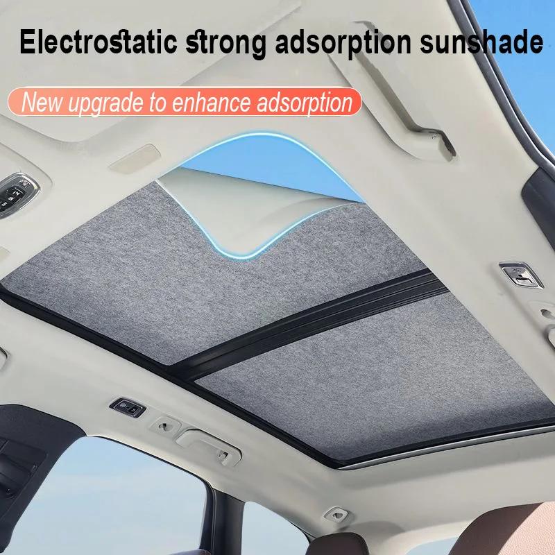 Car Sunroof Insulation Roof Visor For Volkswagen VW Tiguan 5N 2010~2017 16 Anti-UV Electrostatic Adsorption Sky Curtain Sunshade