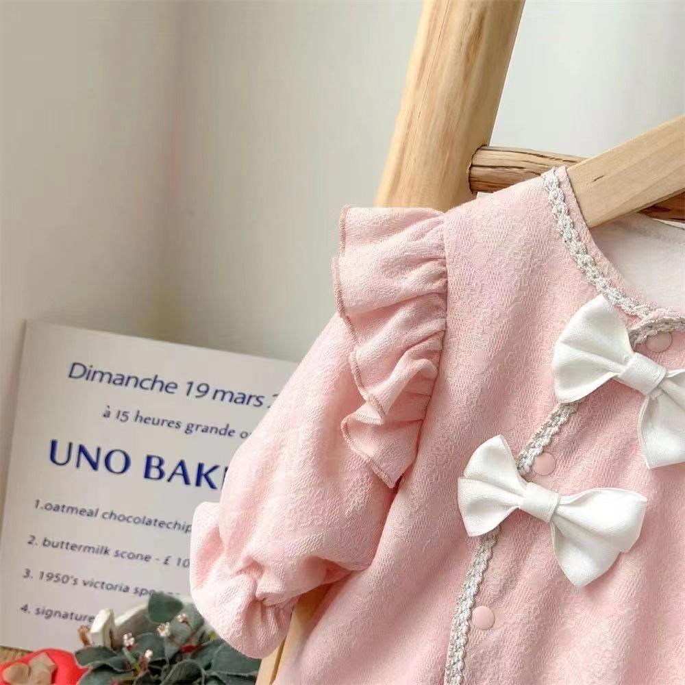 Infant Long Sleeve Double Layer Romper - Fashionable Princess Harem Suit for Newborn Girls