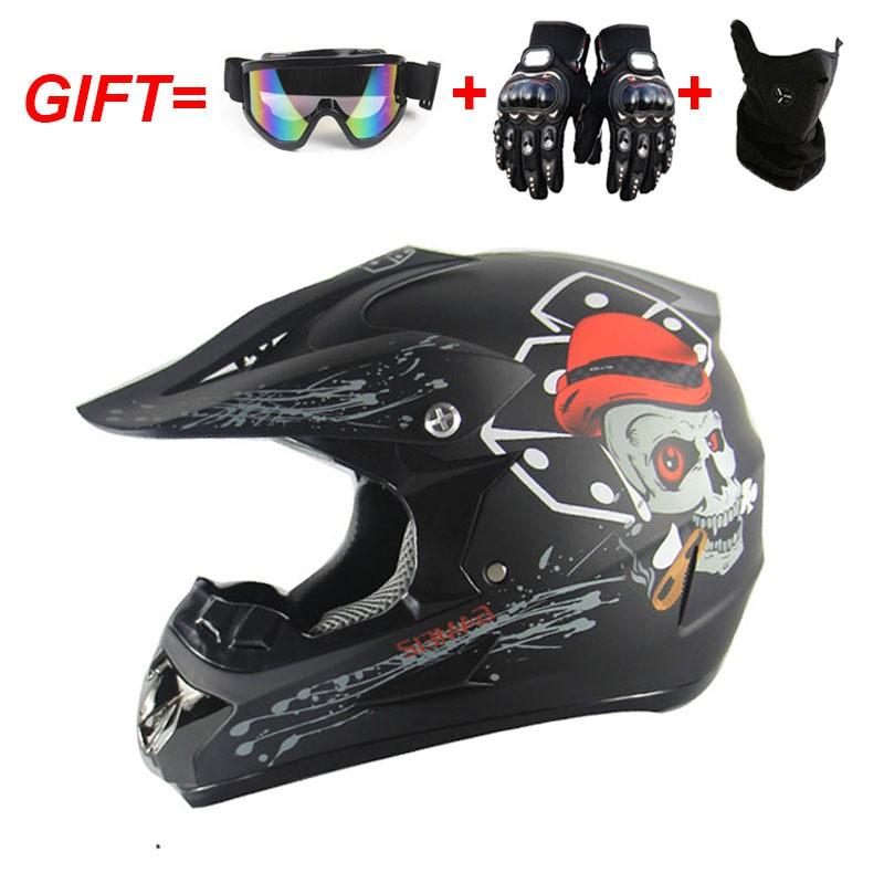 Full Face ATV Helmet Adults With Visor Mask Gloves DOT Certified ABS Off-Road Dirt Bike Motorcycle