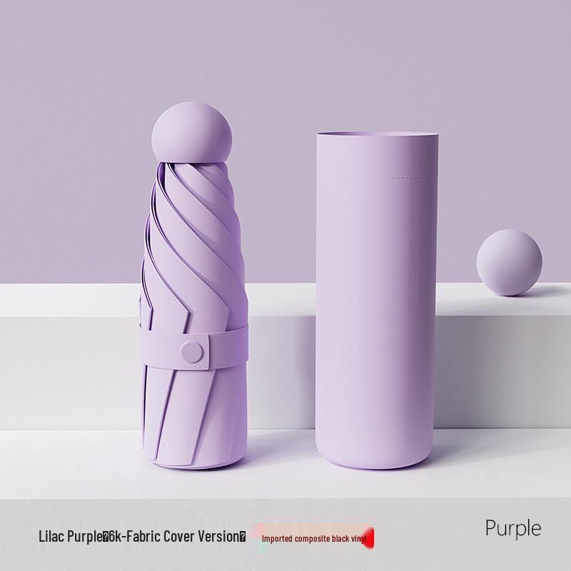 Compact Five-Fold Umbrella: Portable Pocket Sunshade & Rain Parasol for Women, Anti-UV Sunscreen Protection.