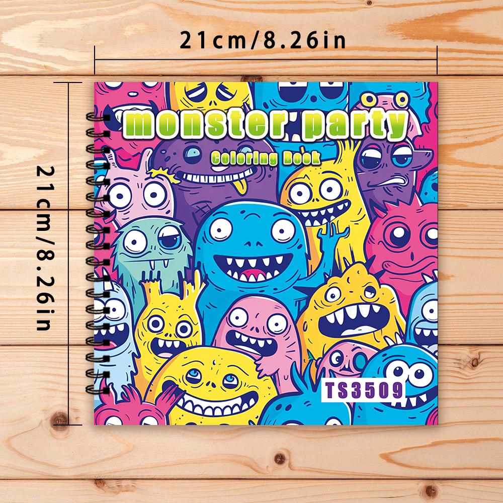 1pc Adult Spiral Coloring Book - 30 Sheets, 8.26x 8.26, 100gsm Thick Paper, Christmas Gift, Back to School Gift,Halloween Gift