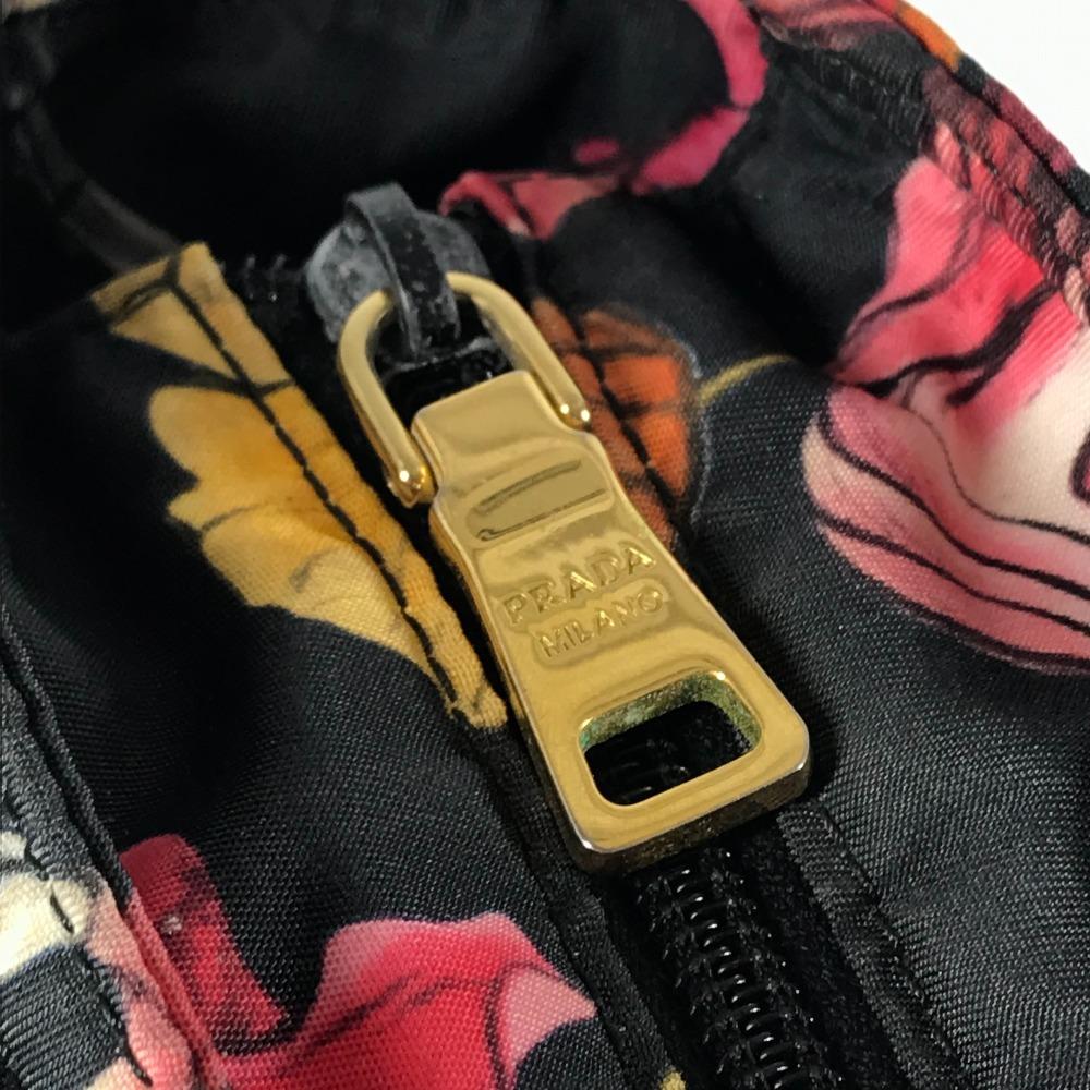 PRADA Flower pattern triangle logo Handbag Shoulder bag, 2-way bag Tote Bag