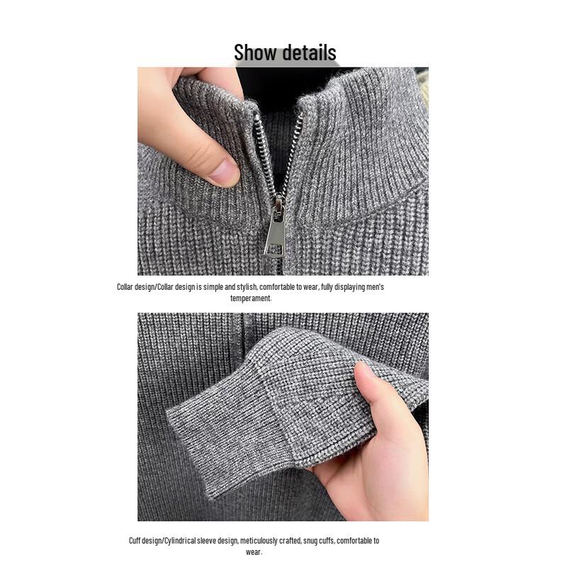 Hodo Men's Half-Zip High Collar Knitted Sweater