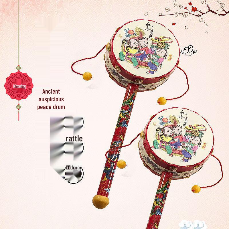 Wooden Baby Rattle Toy for Newborns and Toddlers (0-12 Months) - Grasping & Early Education Puzzle Handbell