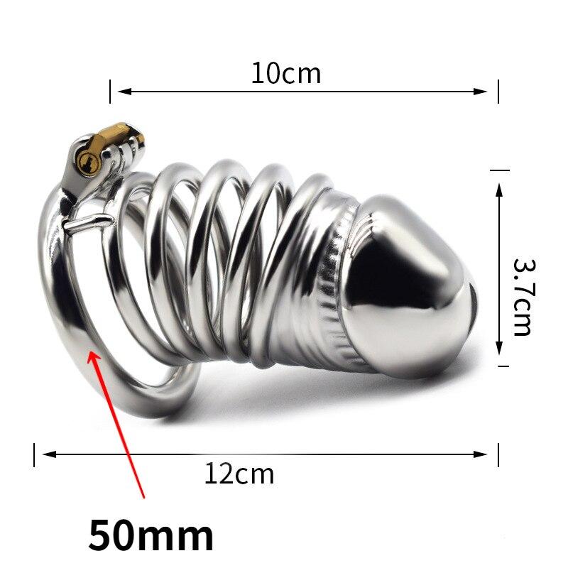 BDSM Adult Sex Toys Penis Cage Dick Ring Chastity Fetish   Slave Penis Extender Stainless Steel CB Lock Leten Scrotum