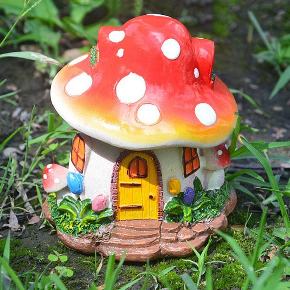 Home Garden Ornament Flower Desktop Decor Dollhouse Accessory Figurines Miniatures Mushroom House