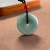 Natural A-grade Blue Jade Pendant - Unisex Round Buckle Design