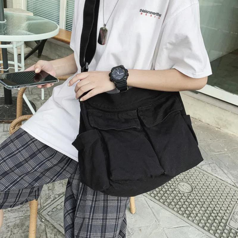 Frauen Vintage Handtasche Leinwand Teenager Schulter Tragetaschen Messenger Bags Damen Casual Handtasche Umhängetasche Geldbörse