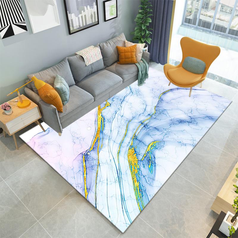 1PC Marble texture printed Carpet Rug for Living Room Bedroom Home Sofa Decoration,Non-slip Floor Mat Floor mat