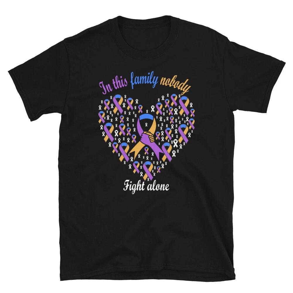 In This Family Nobody Fight Alone - Bladder Cancer Awareness Unisex T-Shirt S