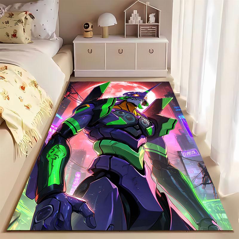 Robot Warrior Neon City Design Suitable As a Non-slip Mat for the Living Room or Bedroom Sofa