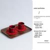 Ceramic Retro Master Cup: Personal Tea Brewing and Tasting Cup, Festive Wedding Red Design