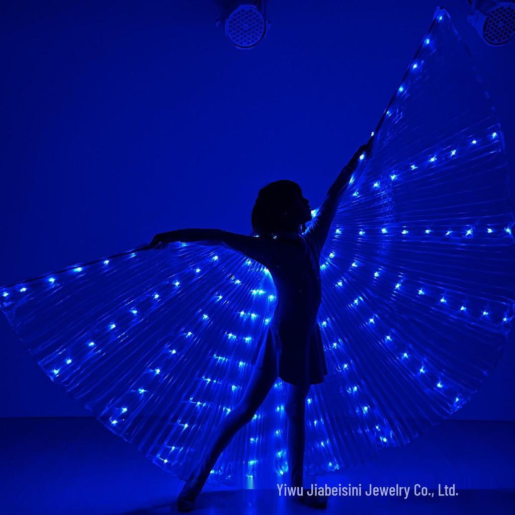 LED Leuchtendes Kinder Bauchtanzkostüm mit bunten leuchtenden Flügeln