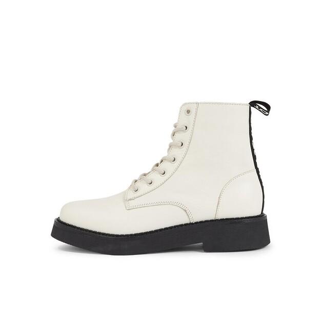 Tommy Jeans Tjw Ankle Boots with Laces and Flat Sole EN0EN02310 Ecru