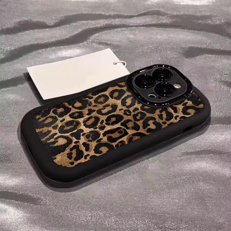 Advanced Leopard Print Suitable for Apple 16promax Mobile Phone Case Painted IPhone 15pro Puff 14 Silicone