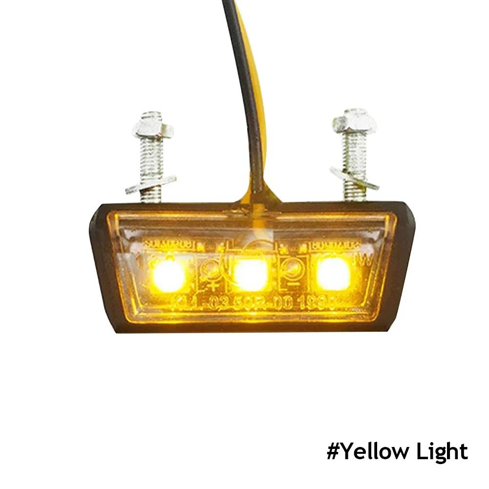 

Motorcycle Rear Tail Lamp 12V Waterproof License Plate LED Light Universal Indicators Motorbike Parts For ATV Bike Anti-Rust HD жовтий