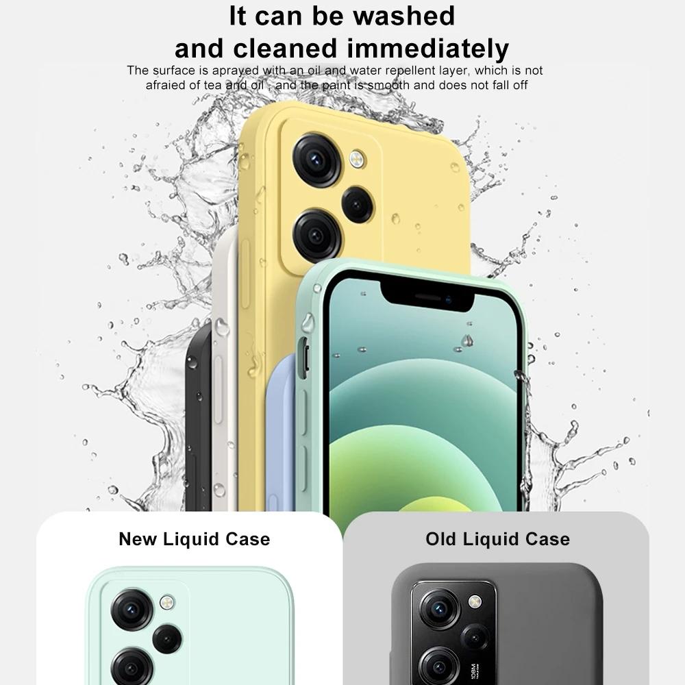 Poco X5 X 5 Pocox5 Pro Case Original Square Liquid Silicone Phone Cases For Xiaomi Poco X3 Pro X5 Poco x5 Pro 5G Soft Case Cover