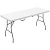Folding Table, Foldable Camping Table, Metal, Plastic, Picnic Table, White