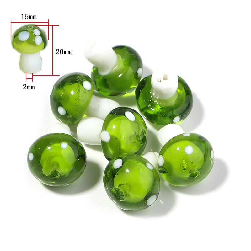10-20Pcs 16x12mm Liuli Silica Lampwork Mushroom Beads Colourful Loose Glass Beads For Needlework DIY Jewelry Making Accessories