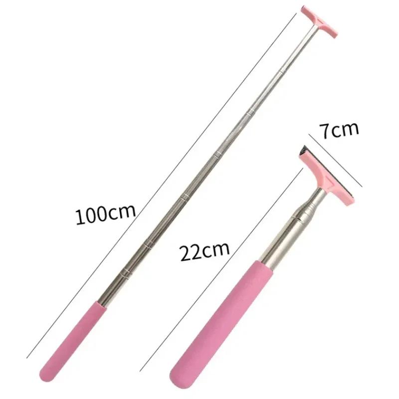 Car Rearview Mirror Wiper Telescopic Handle Car Rear View Mirrow Wiper Stainless Car Glass Cleaning Tool Brush Auto Accessories