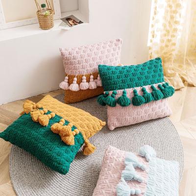 Hause Quaste Nordic Gestrickte Kissen Fall Auto Rückenlehne Kissen Büro Sofa Home Zubehör Lenden Kissen