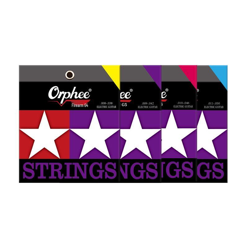 Orphee Electric Guitar Strings Fire Gun G Series, Rustproof Double Coating, Set of Strings