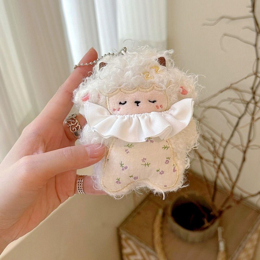 Creative Curly-haired Lamb Keychain Cute Purse Charm New Sheep Doll Pendant for Students Girls