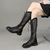 Internet Celebrity Boots Women's Summer Boots 2025 New Versatile Hollow Long Boots Cool Boots Mesh Breathable High Boots Martin Boots