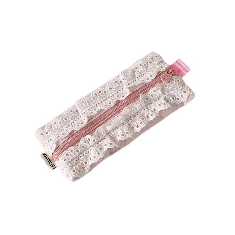 1 Pc Cute Korean Fashion Pencil Pouch Mini Kawaii Causal Jacquard Knitted Pencil Case Stationery Storage Bag Student Supplies
