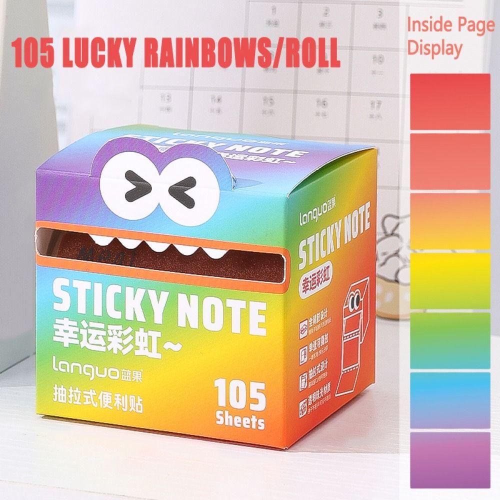105Sheets Pearlescent Colorful Memo Pad Creative Cartoon Notepads Pull-out Sticky Notes  Office