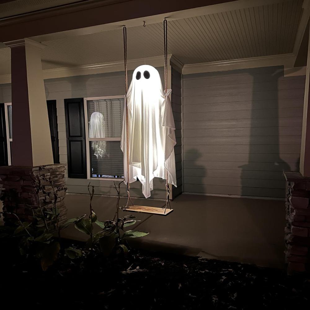 Zdalnie sterowany Halloweenowy Wiszący Duch Huśtawka Świecący Duch Huśtawka Impreza