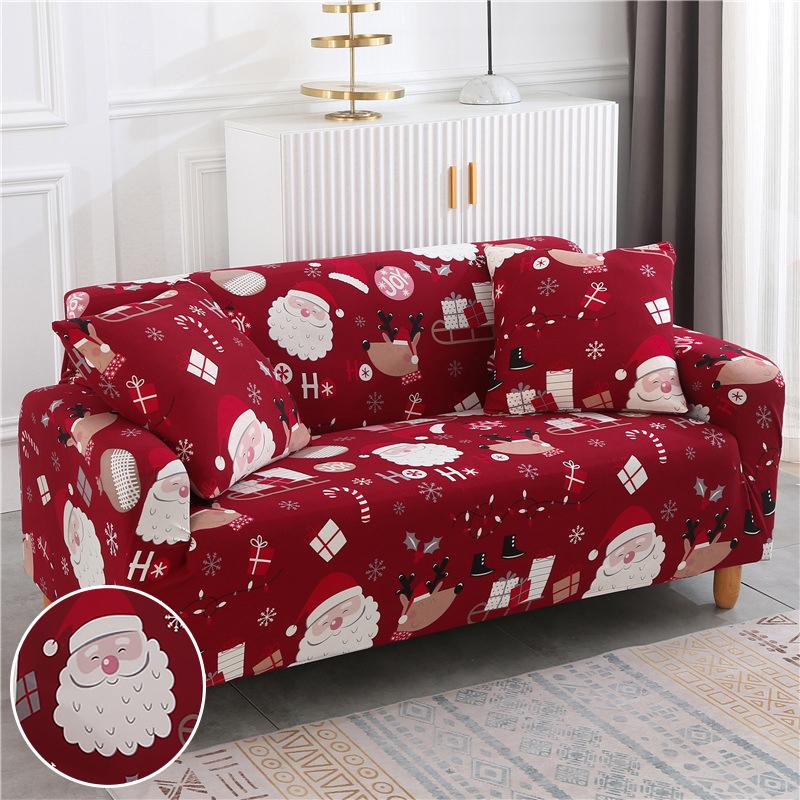 Christmas Sofa Slipcovers Stretch Sofa Cover for Living Room Kids Pets All Inclusive Couch Cover Non Slip Furniture Protector