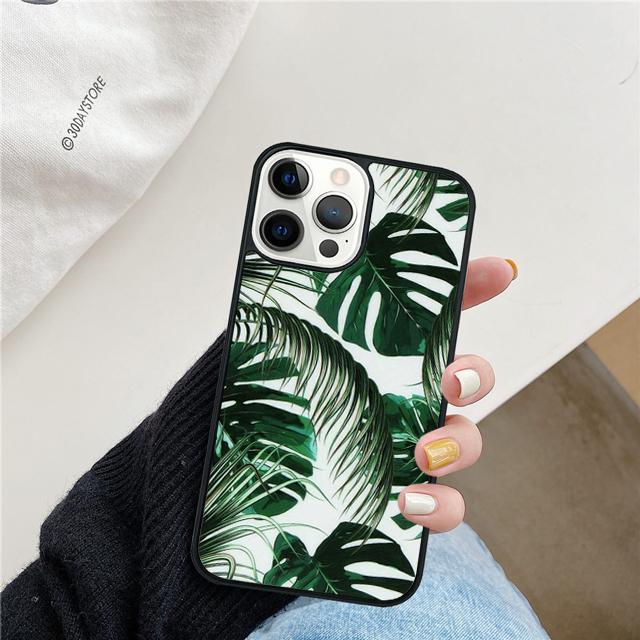 Monstera Leaves Palm Tree Flowers Phone Case Cover For iPhone 17 Air 15 16 Pro Max 14 13 12 11 Pro Max Plus