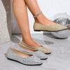 Sequin Flats Women's Fashion Pointed Toe Shallow Mouth Slip-On Low Top Plus Size Single