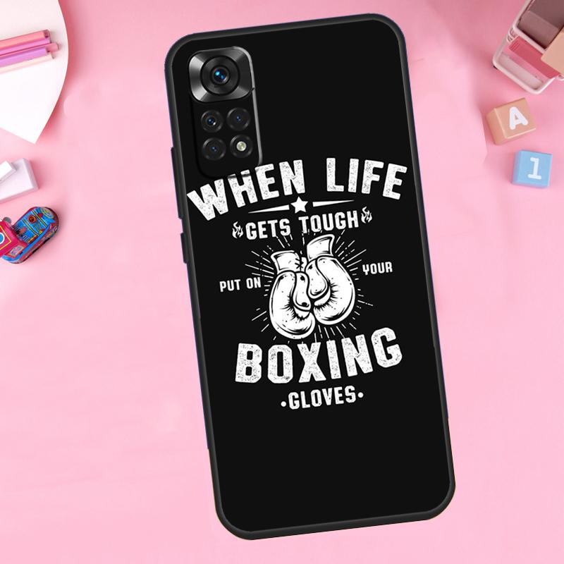 Boxing Gloves For Xiaomi Redmi Note 14 10 11 12 13 15 Pro Plus Phone Case For Redmi 15C 14C 10C 12C 13C 15