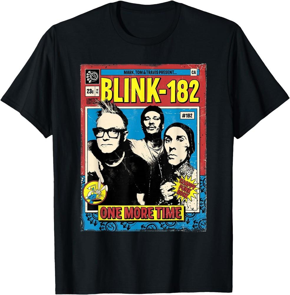 Blink-182 One More Time Comic T-Shirt, Rock Band Shirt, Family Rock Fan Shirt Unisex T-Shirt XXXXL