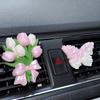 INS Tulip Car Fragrance Diffuser Stone Elegant Flower Butterfly Car Air outlet Decoration Pendant Fragrance Interior Accessories
