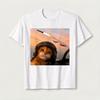 Selfie Squad Cat Warrior Pilot with A Sense of Humor Print Tshirt Funny Meme Cat Trend Funny Humor Tshirt Fashion Trend