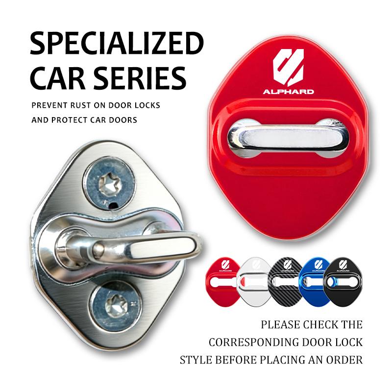 ACS2   4Pcs Stainless Steel Car Door Lock Cover Case Stickers Accessories For Toyota Alphard Vellfire 2003-2011 2012 2013 2014 10 20
