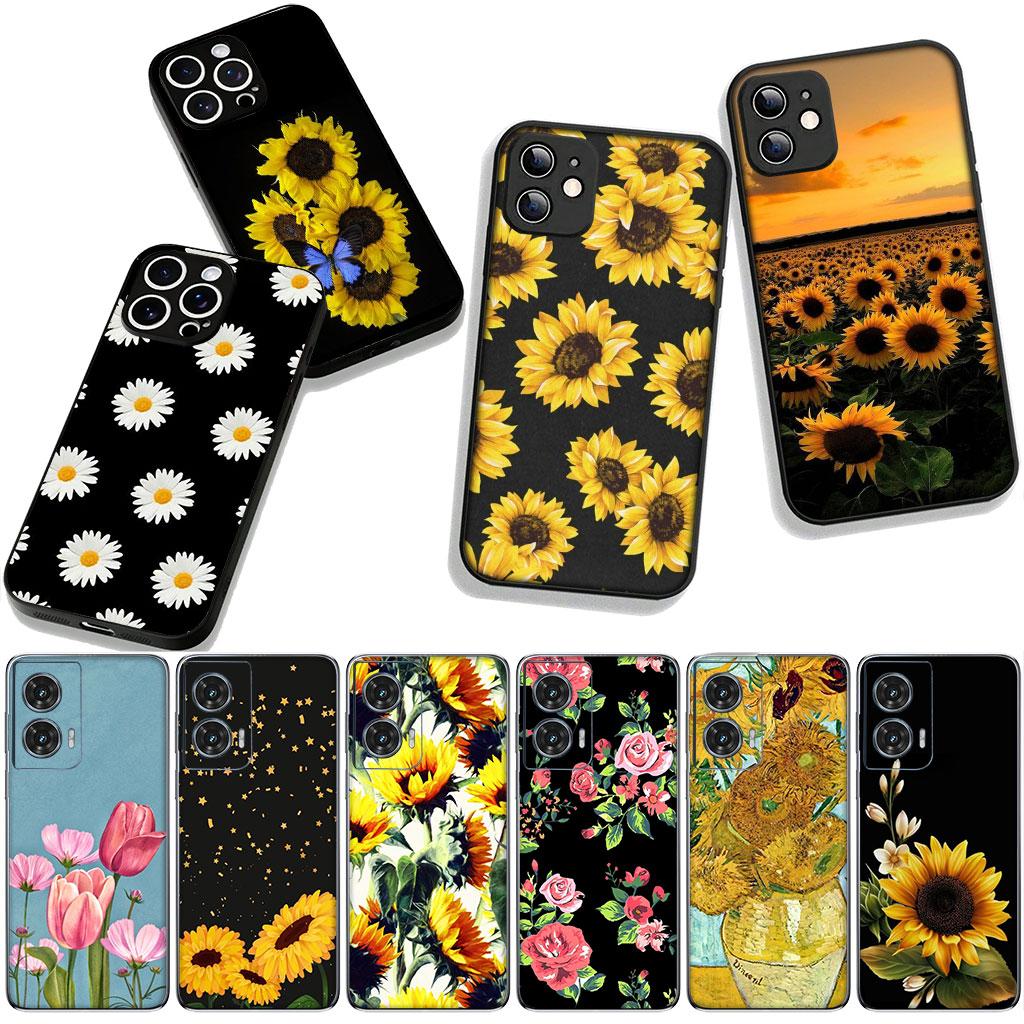 Cover for Xiaomi Redmi Note 14 12 13 ProPlus A4 A3 Pro Plus 12C 13C 14C 5G Casing Phone Case Sunflower Flower Painted Yellow