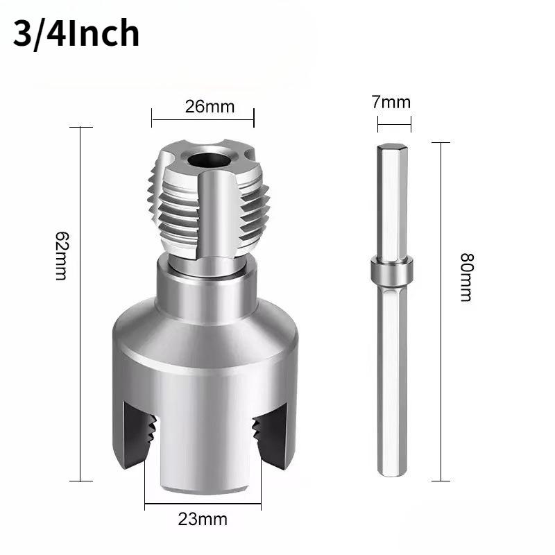 Utensile per Taglio Filettatura Tubi Metallici per Tubi in PVC con Design a Doppia Funzione e Testine Filettatrici