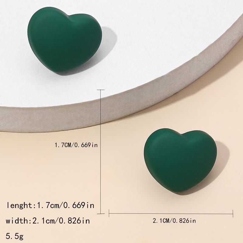 Colorful Heart Stud Earrings - Cute and Fresh Jewelry for Women