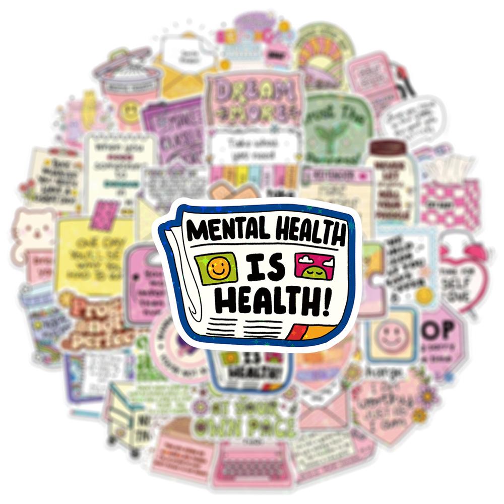 10/30/50Pcs Funny Cartoon Laser Inspirational Quotes Aesthetic Stickers Diy Luggage Phone Scrapbook Waterproof Cute Sticker Pack