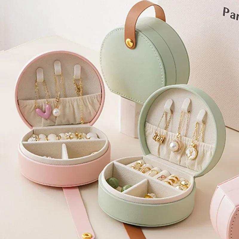 2026 New Necklaces, Rings, PersonalizedGift Semicircular Portable Jewelry Box, Jewelry Storage Box,Used To Store Earrings,Rings