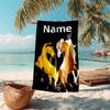 Asciugamano da spiaggia personalizzato con motivo Spirit Riding Free - morbido, assorbente, ad asciugatura rapida, perfetto per nuoto, campeggio e bagni