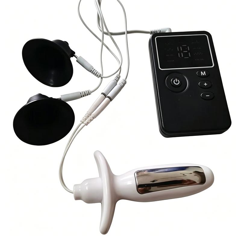 8 Modes Electric Shock Anal Butt Plug Prostate Massage Sex Toys for Men Women Metal Nipples Clips Silicone Breast Sucker PumpsGood product