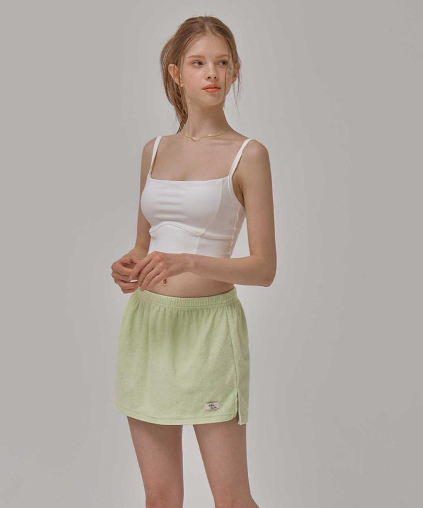 Bikini Bender Terry Slit Cover-Up Skirt - Yellow Green